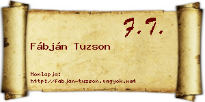 Fábján Tuzson névjegykártya